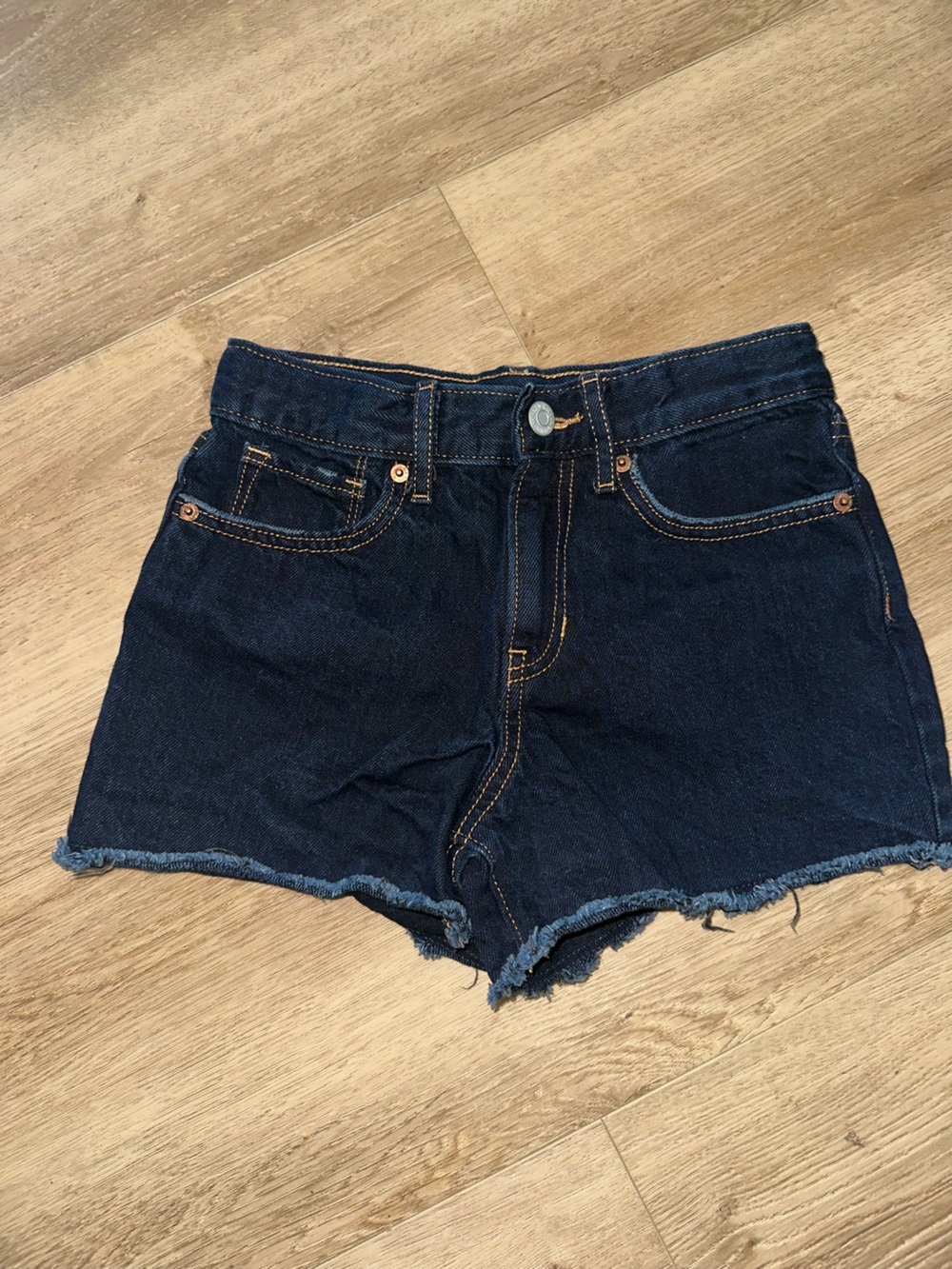 Old Navy Dark Blue Denim Frayed Hem Shorts